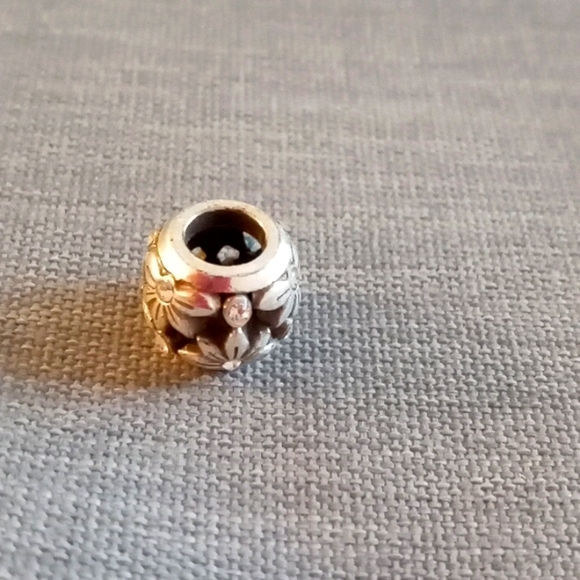 Brighton Jewelry - BRIGHTON BLACK ENAMEL, CRYSTAL AND SILVER FLOWER BEAD